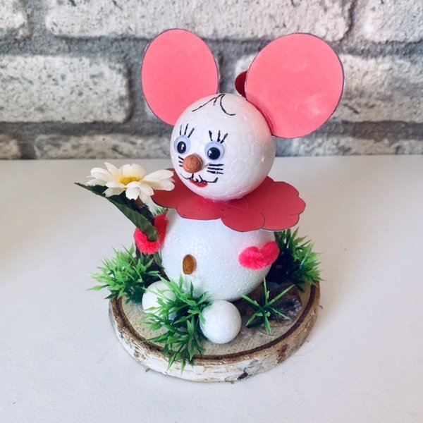 Dekofigur Maus aus Styropur als Geschenk
