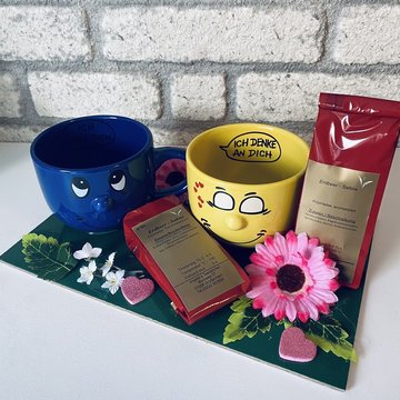 Tasse Gesicht mit Tee Geschenk, für Valentinstag oder Jahrestag