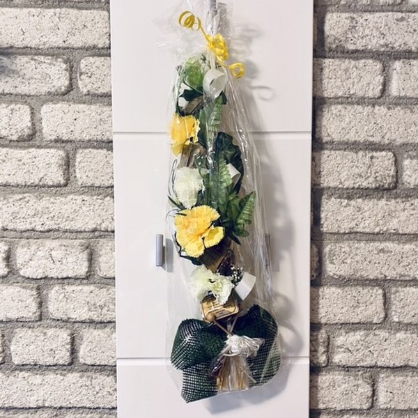 Teezopf mit Blumen und 5x Tee, Wand, Tür Dekoration, Angela Müller, Geschenk