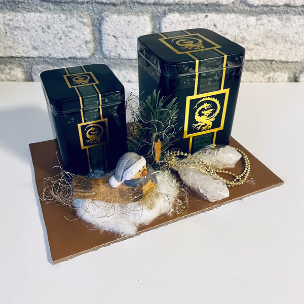 2er Set Teedose, Schwarzer, Grüner Tee als Weihnachtsgeschenk